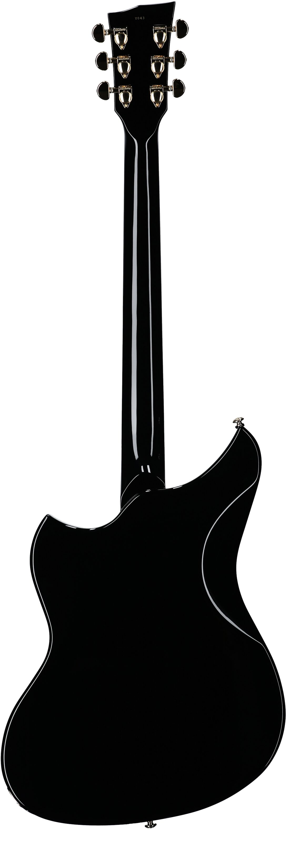 Dunable DE Yeti Electric Guitar (with Gig Bag), Gloss Black, Full Straight Back
