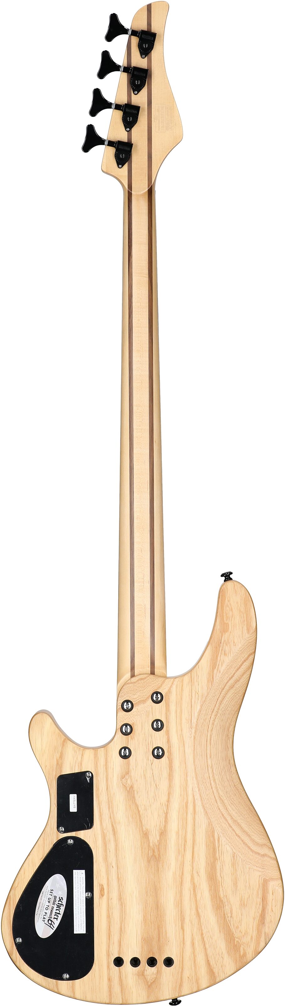 Schecter Reaper-4 Electric Bass, Natural Satin, Full Straight Back