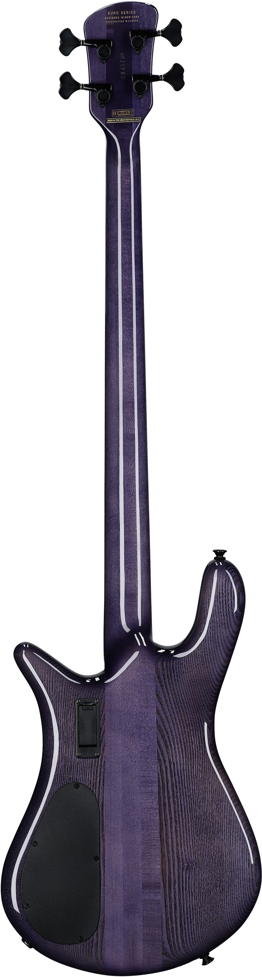 Spector Euro 4 Custom Electric Bass (with Gig Bag), Natural Violet Burst Gloss, Full Straight Back
