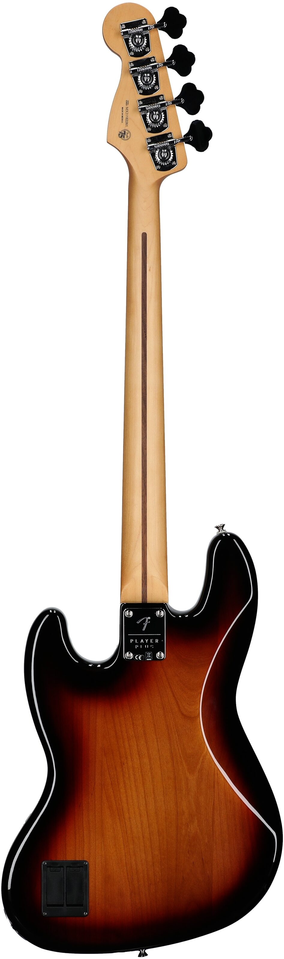 Fender Player Plus Jazz Electric Bass, Pau Ferro Fingerboard (with Gig Bag), 3-Color Sunburst, USED, Scratch and Dent, Full Straight Back