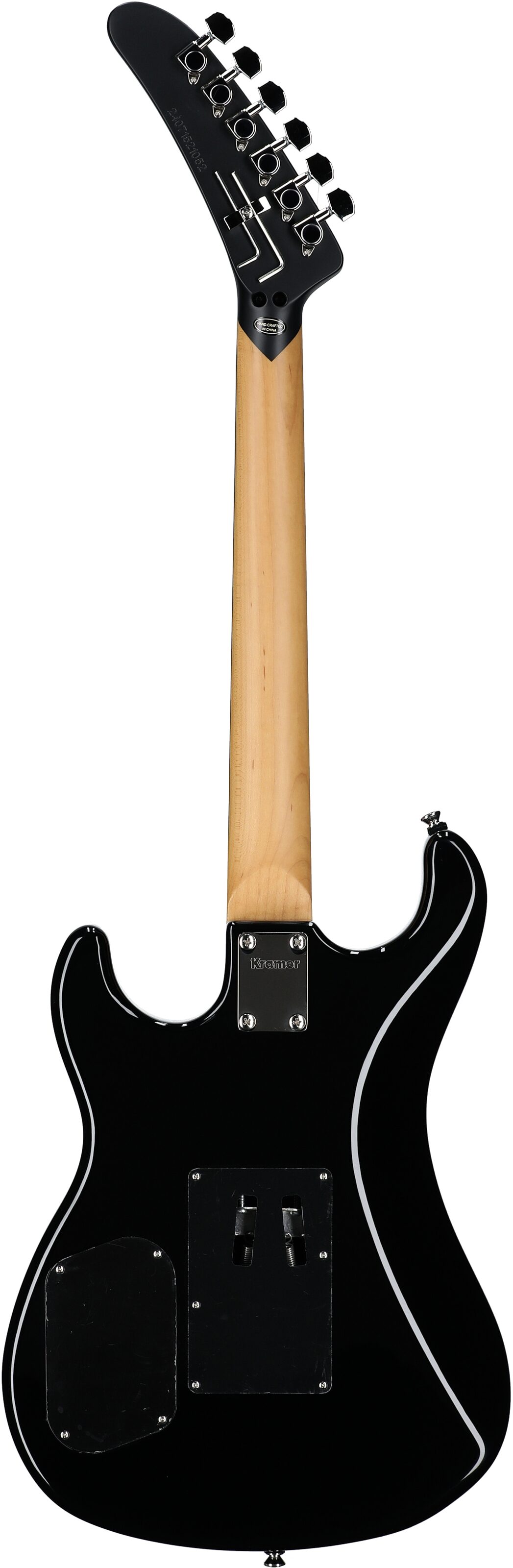 Kramer 84 HH FR Quilted Top Electric Guitar, Ebony Fingerboard (with Gig Bag), Magenta Burst, Full Straight Back