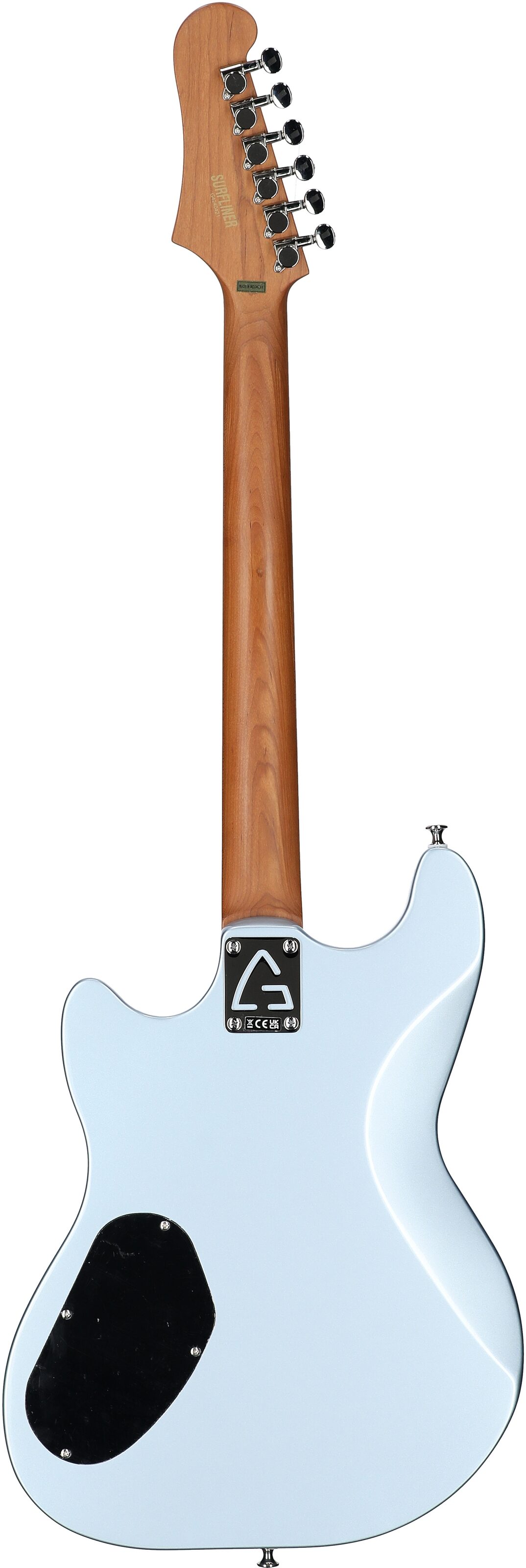 Guild Surfliner Deluxe Electric Guitar, Glacier Blue Metallic, Full Straight Back