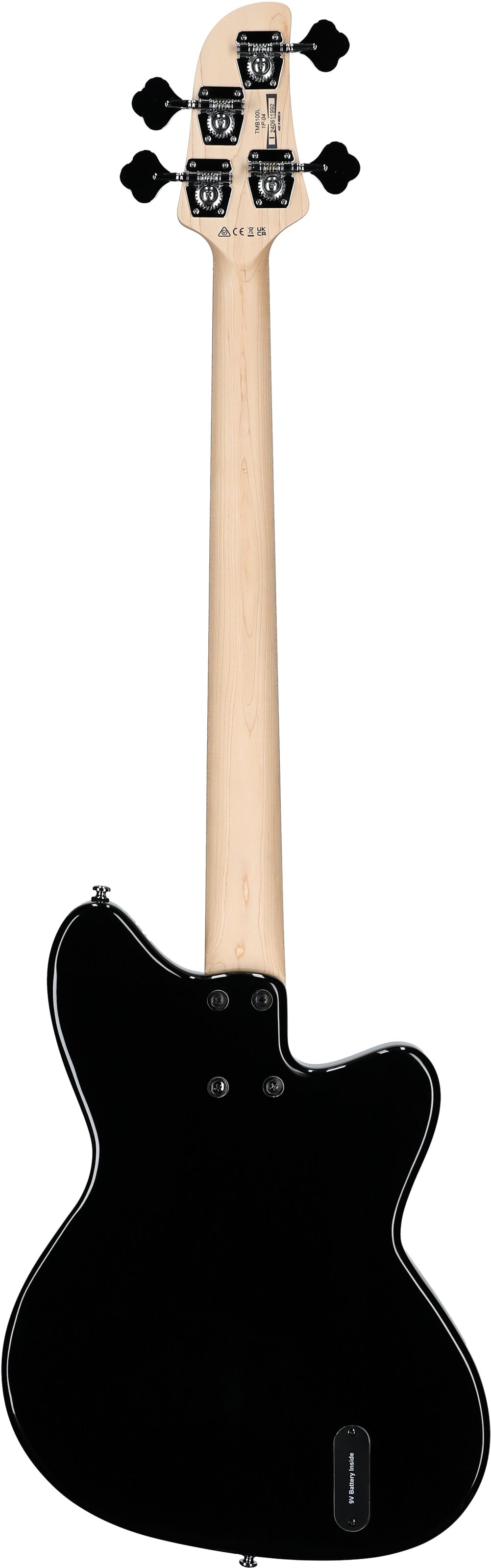 Ibanez Talman TMB100 Electric Bass, Left-Handed, Black, Full Straight Back