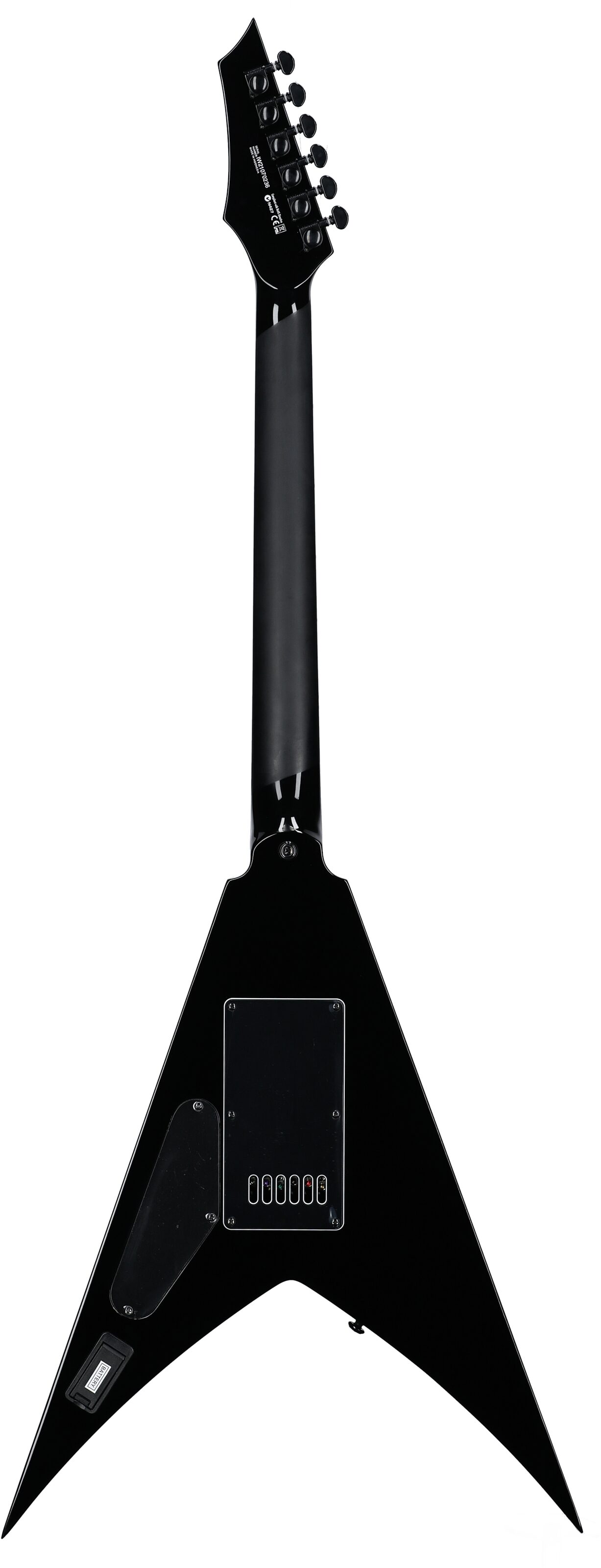 Dean Vengeance Select Evertune Fluence Electric Guitar, Black Charcoal Burst, Full Straight Back