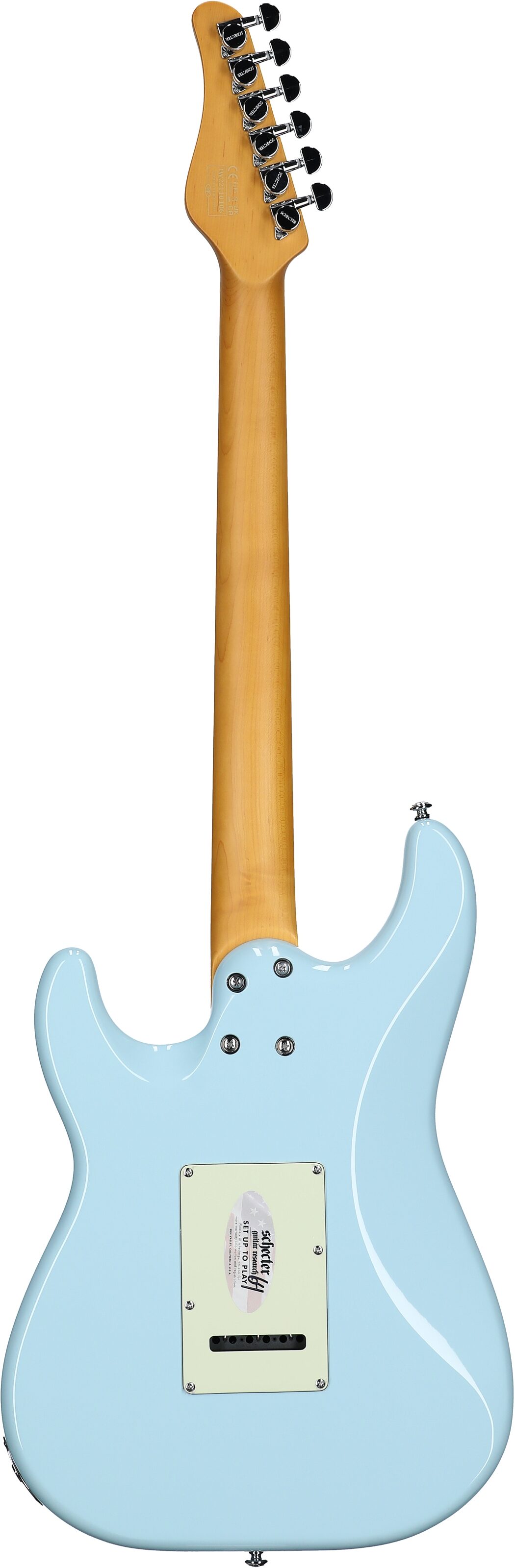 Schecter MV-6 Electric Guitar, with Maple Fingerboard, Super Sonic Blue, Full Straight Back