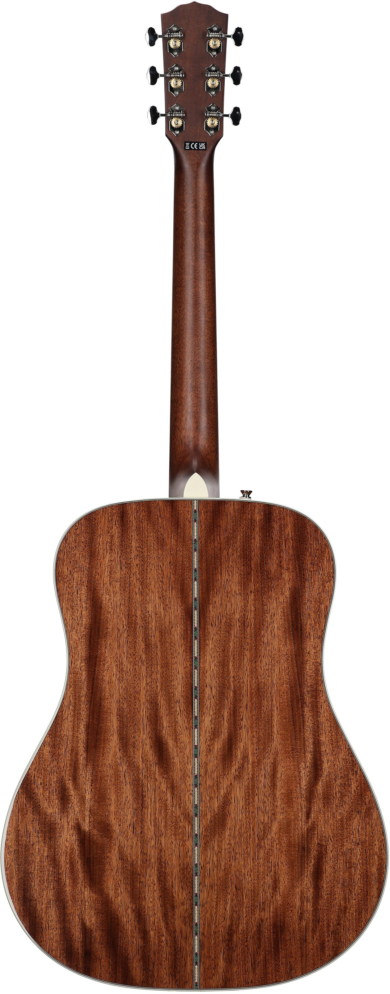 Fender Paramount PD-220E Dreadnought Acoustic-Electric Guitar (with Case), Three-Tone Vintage Sunburst, Open Box (Very Good), Full Straight Back