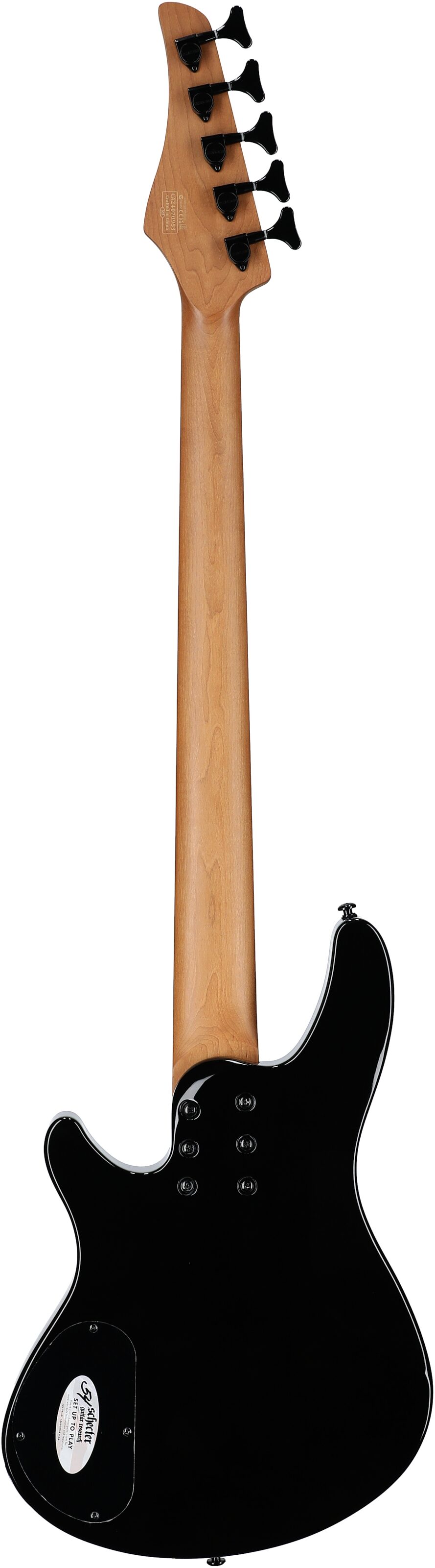 Schecter C-5 Standard Electric Bass, 5-String, Tobacco Burl, Full Straight Back