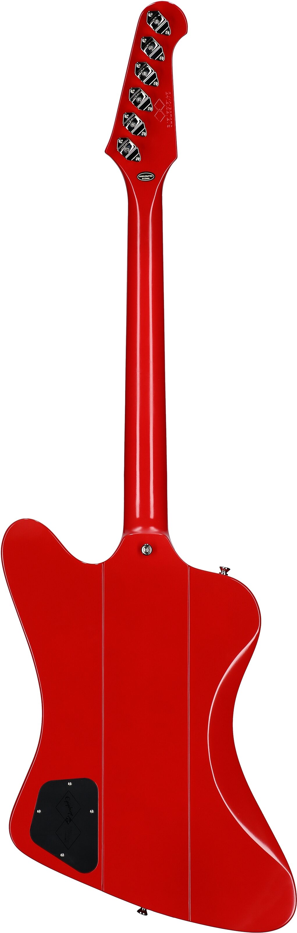 Epiphone Inspired by Gibson Custom 1963 Firebird I Reissue Electric Guitar (with Case), Cardinal Red, Full Straight Back