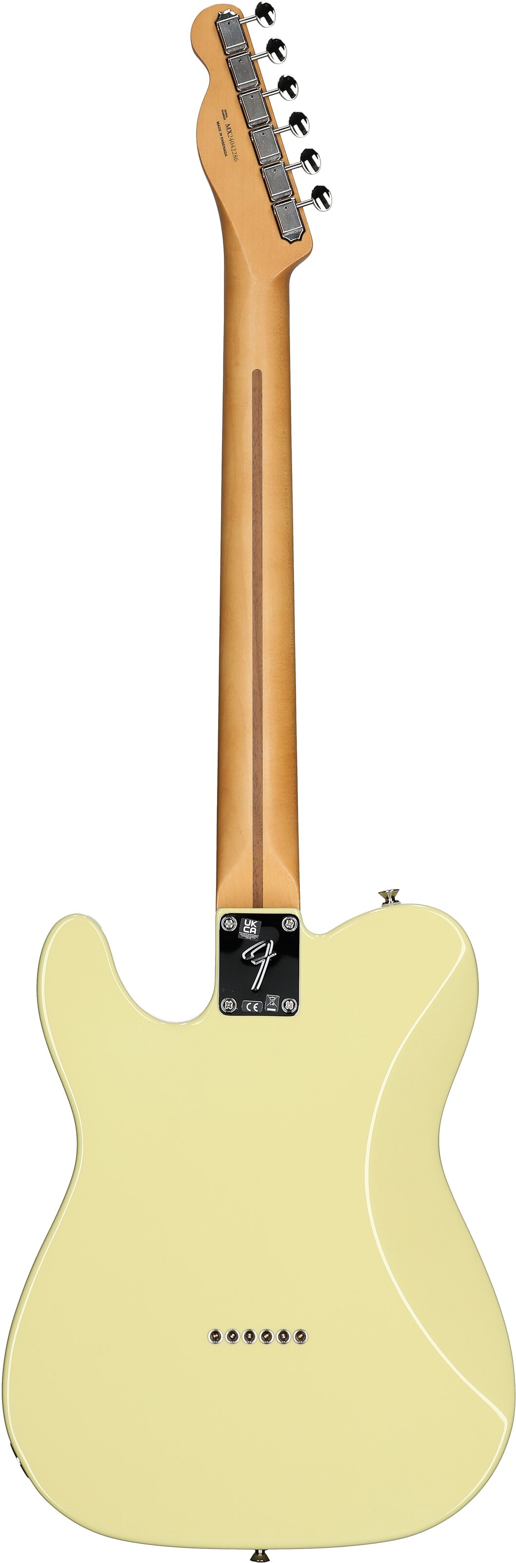 Fender Player II Telecaster HH Electric Guitar, with Maple Fingerboard, Hialeah Yellow, Full Straight Back