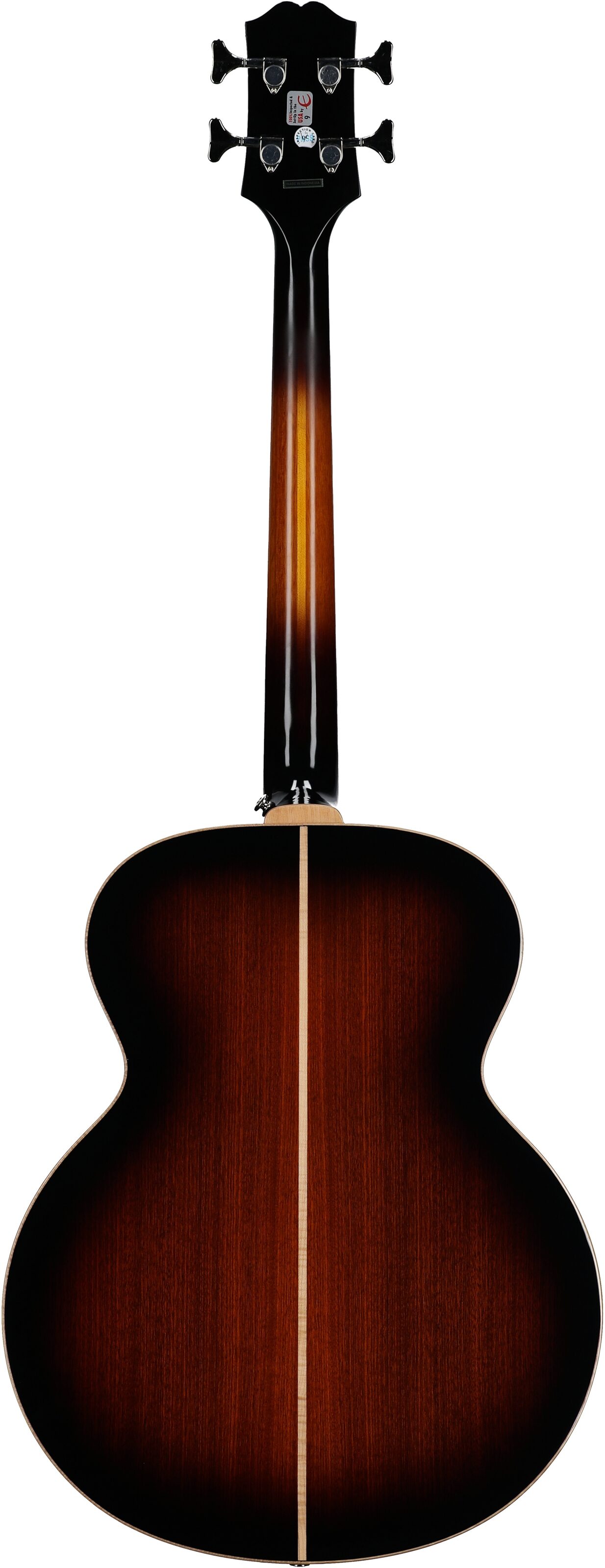 Epiphone El Capitan J-200 Studio Acoustic Electric Bass Guitar, Aged Vintage Sunburst, Full Straight Back