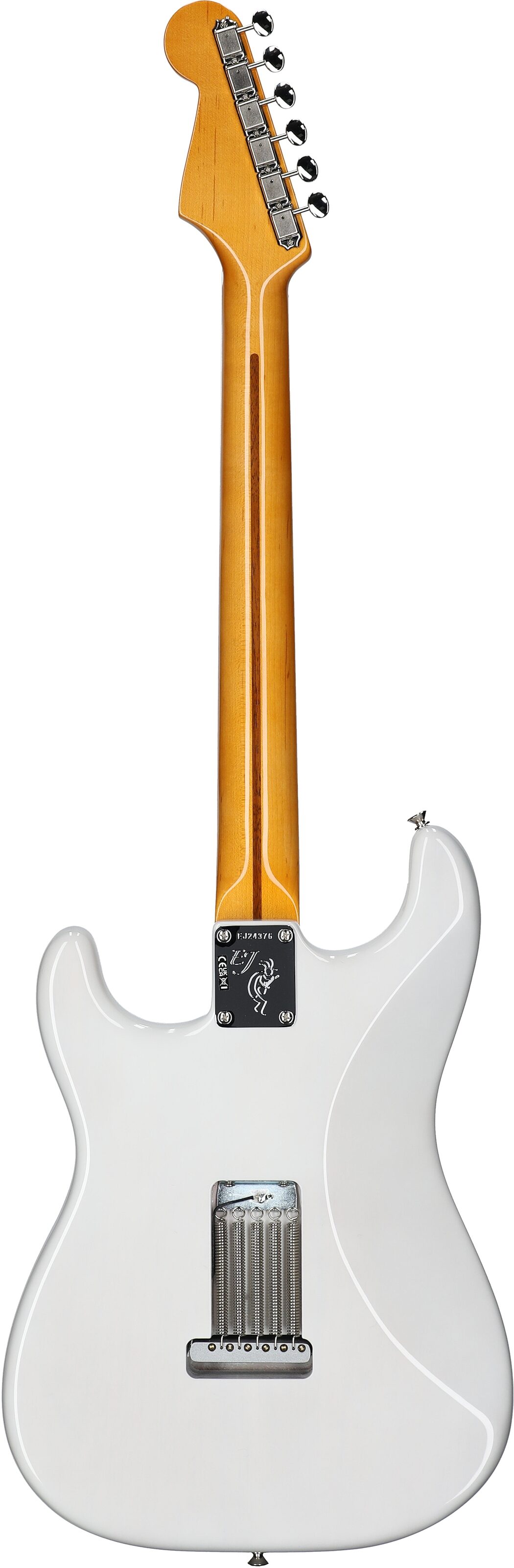 Fender Eric Johnson Stratocaster Electric Guitar (Maple with Case), White Blonde, Full Straight Back