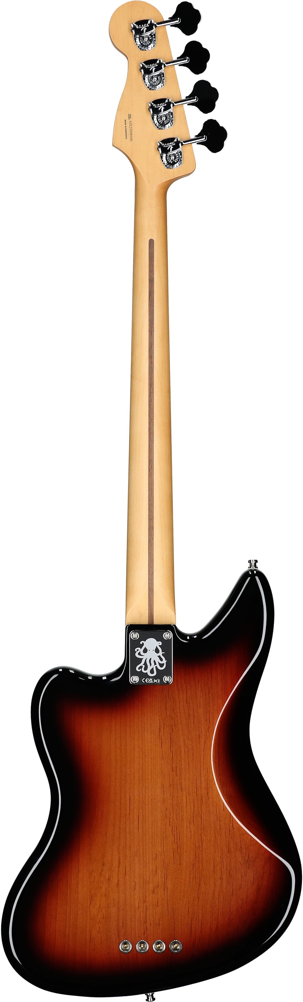 Fender Limited Edition Mark Hoppus Jaguar Electric Bass, Rosewood Fingerboard (with Gig Bag), 3-Color Sunburst, Full Straight Back