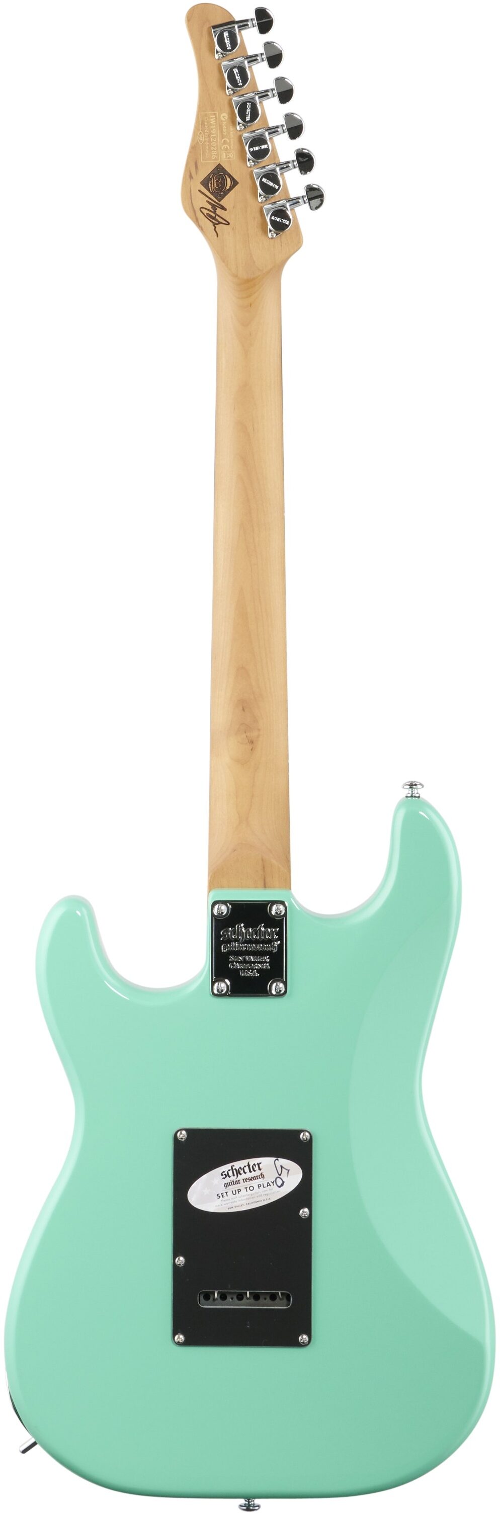 Schecter Nick Johnston Traditional HSS Electric Guitar, Ebony Fingerboard, Atomic Green, Full Straight Back