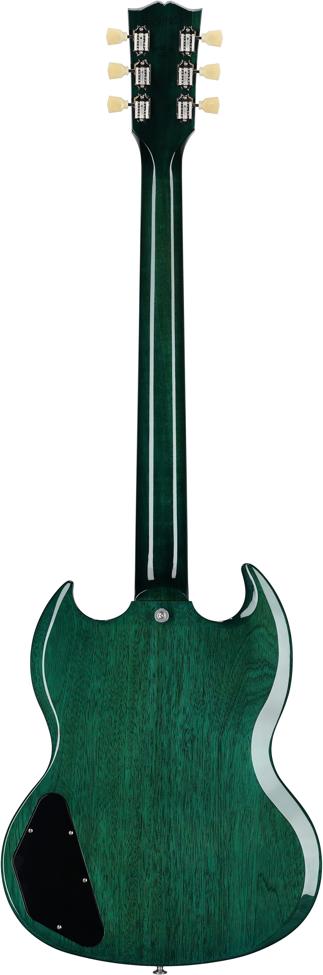 Gibson SG Standard '61 Custom Color Electric Guitar (with Case), Translucent Teal, Full Straight Back