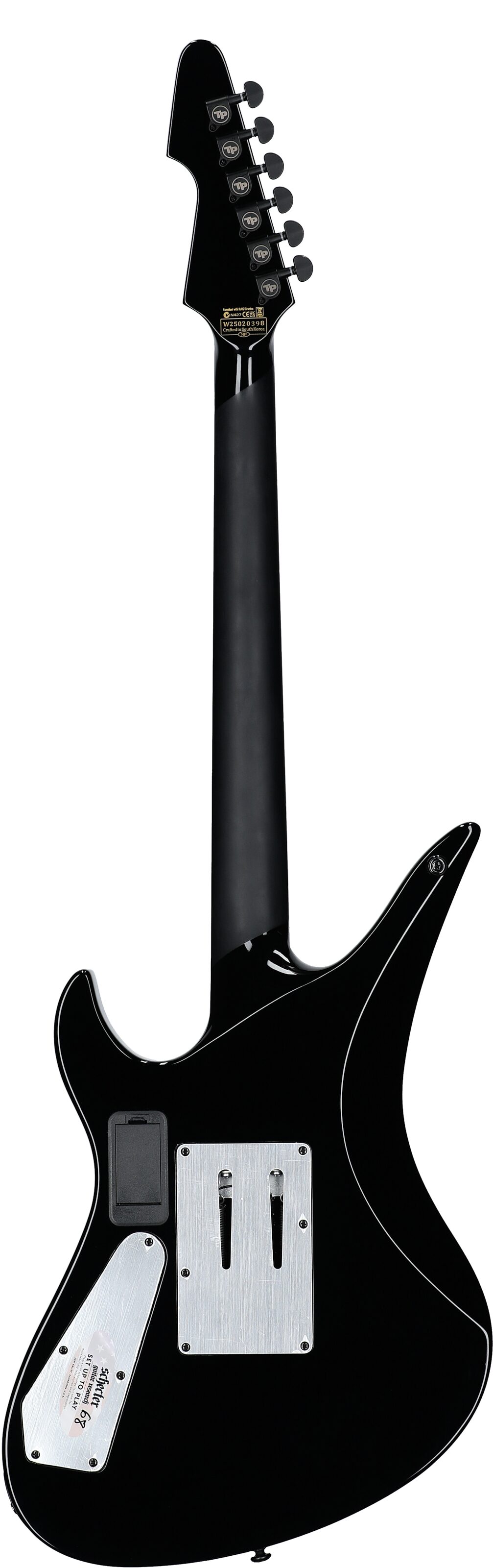 Schecter Avenger FR Przym Palladium Electric Guitar, Gloss Black, Full Straight Back