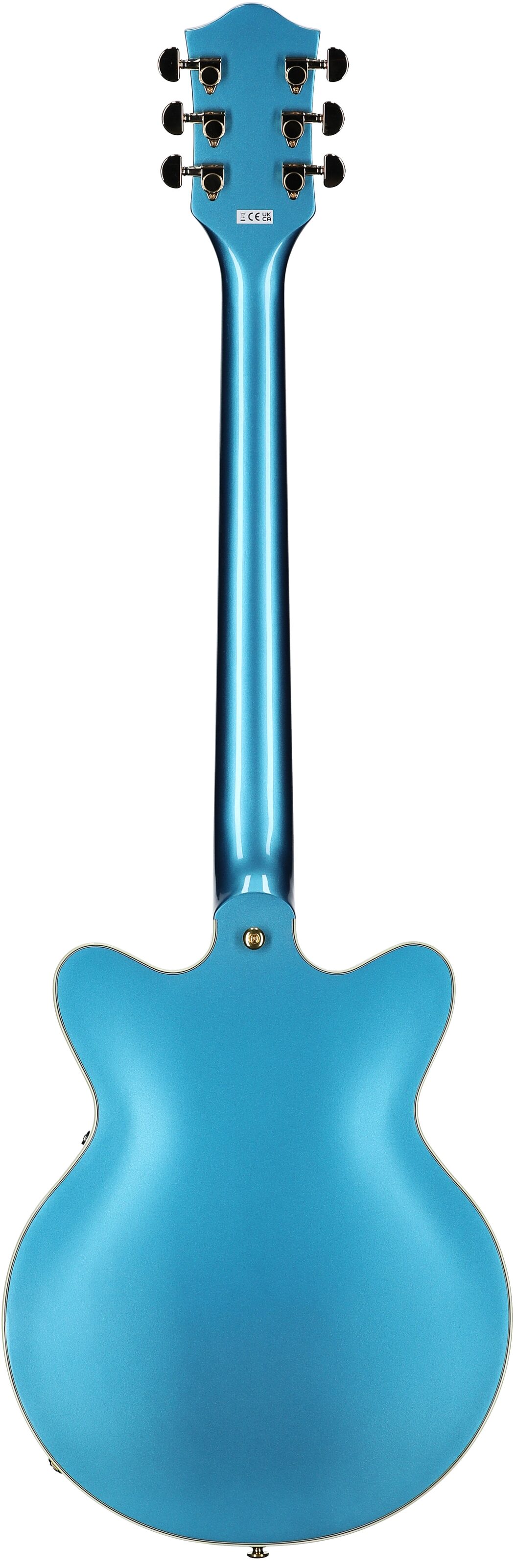 Gretsch G2655T Streamliner Center Block Junior Electric Guitar with Bigsby Tremolo, Riviera Blue, Full Straight Back