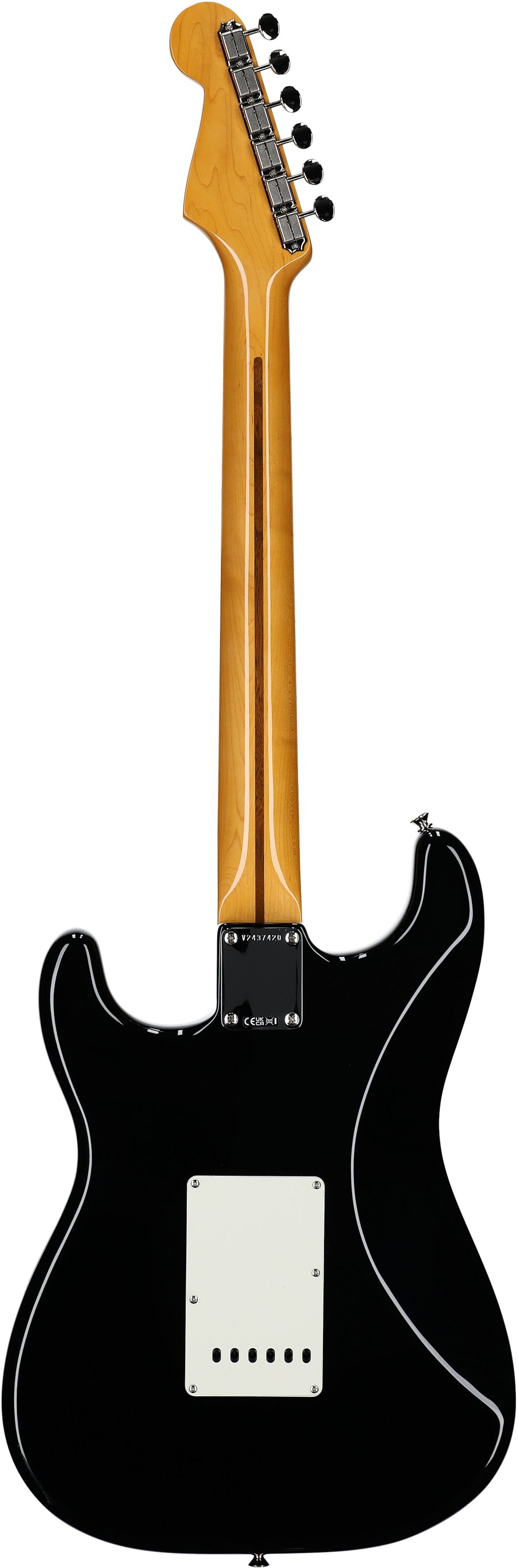 Fender American Vintage II 1957 Stratocaster Electric Guitar, with Maple Fingerboard (and Case), Black, Full Straight Back