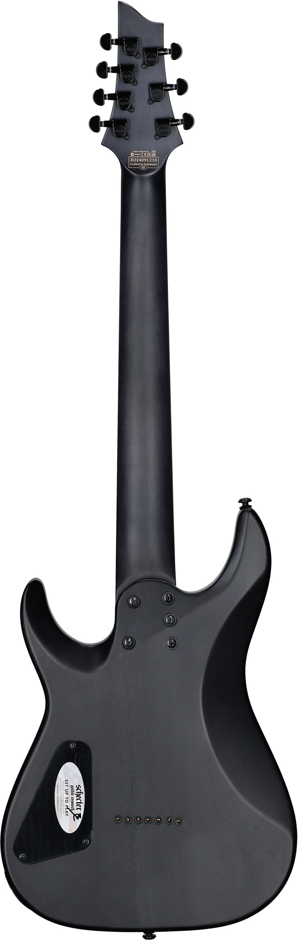 Schecter Omen Elite-7 Electric Guitar, 7-String, Charcoal, Full Straight Back