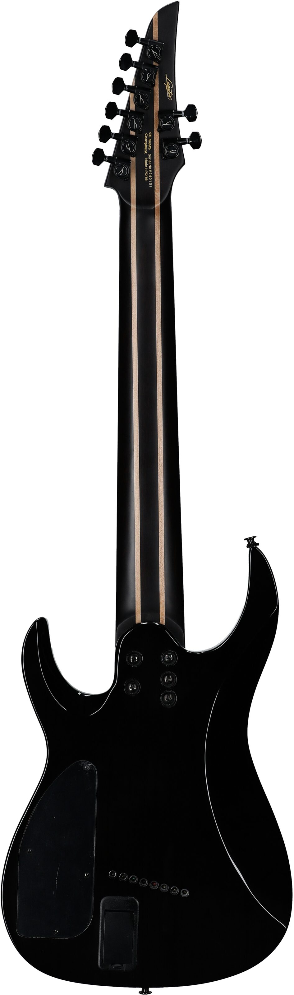 Legator Ninja X8F Multi-Scale Guitar, 8-String (with Gig Bag), Caribbean Blue, Full Straight Back