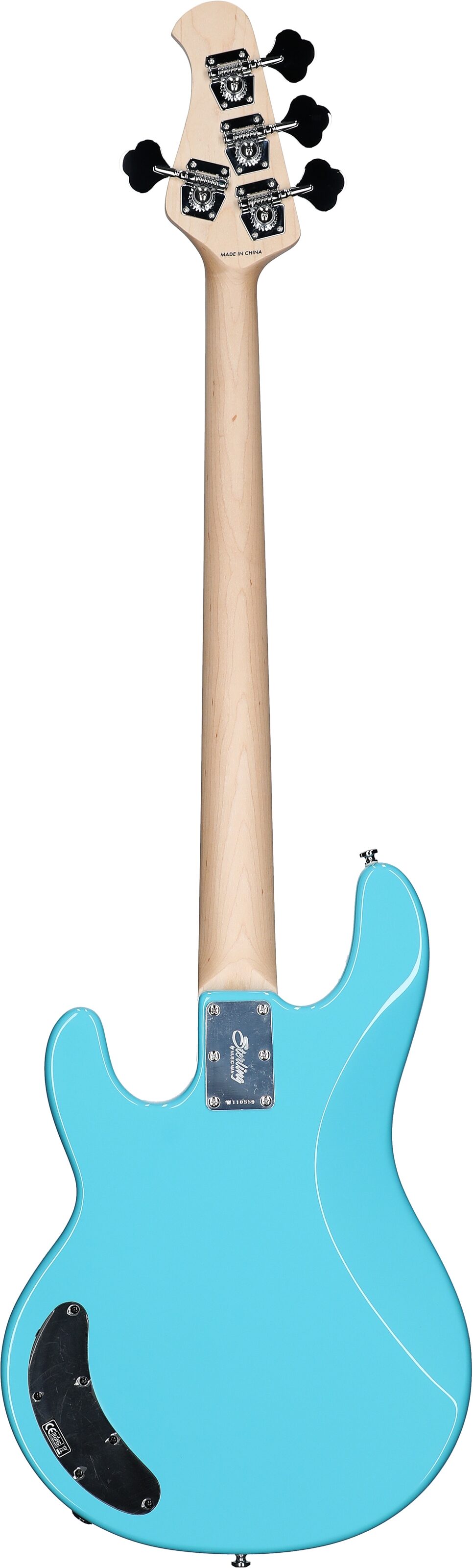 Sterling Intro Series StingRay Electric Bass, Electric Blue, Full Straight Back