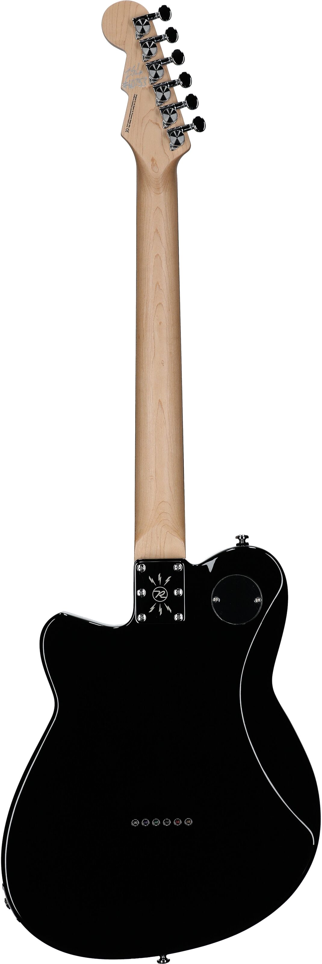 Reverend Crosscut Electric Guitar, Midnight Black, Rosewood Fretboard, Full Straight Back