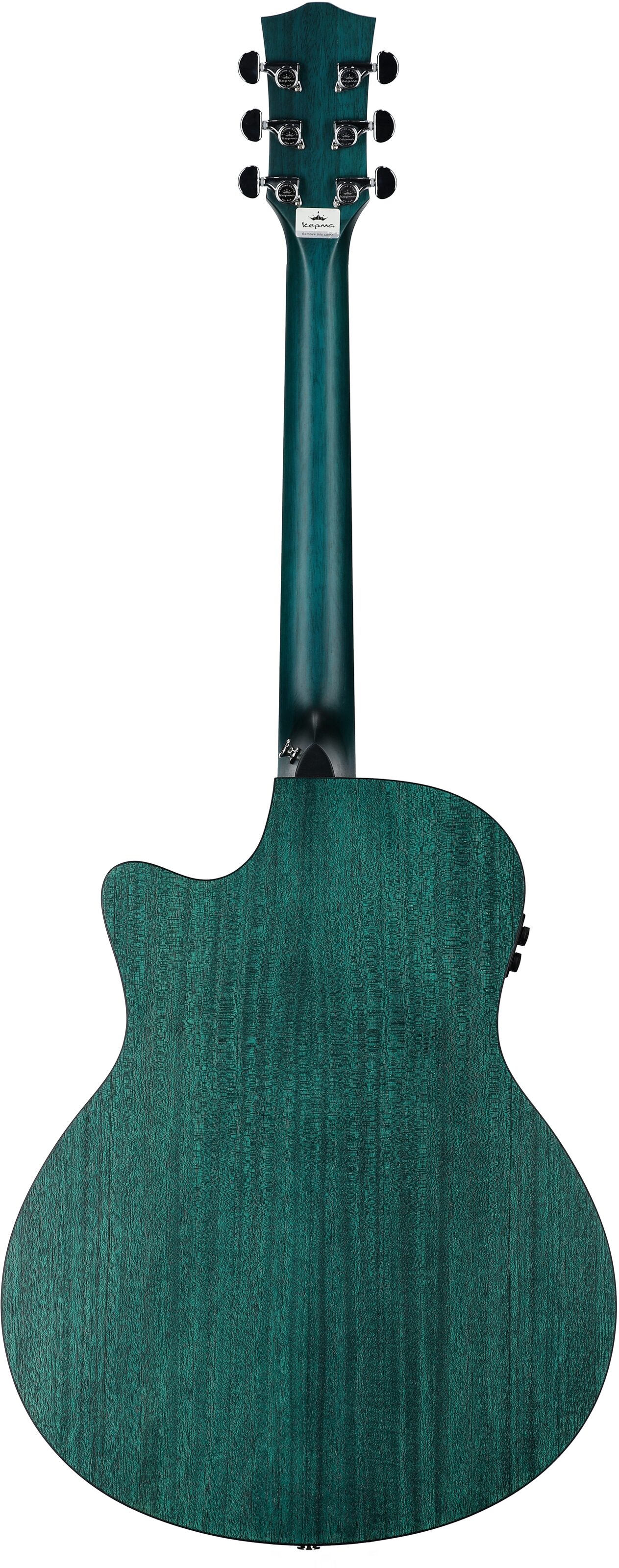 Kepma K3 Series GA3-130 Acoustic-Electric Guitar, Trans Blue Matte, with AcoustiFex K-10 Pickup, Full Straight Back