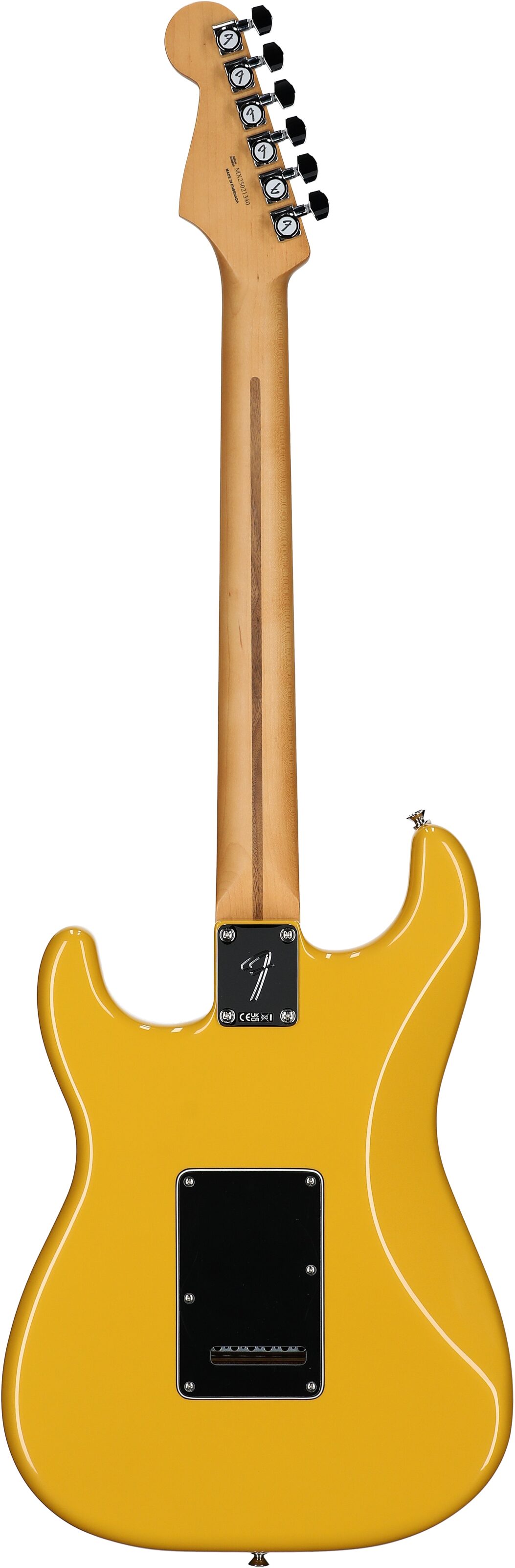 Fender Player II Modified Stratocaster Electric Guitar, Maple Fingerboard (with Gig Bag), Sun Yellow, Full Straight Back