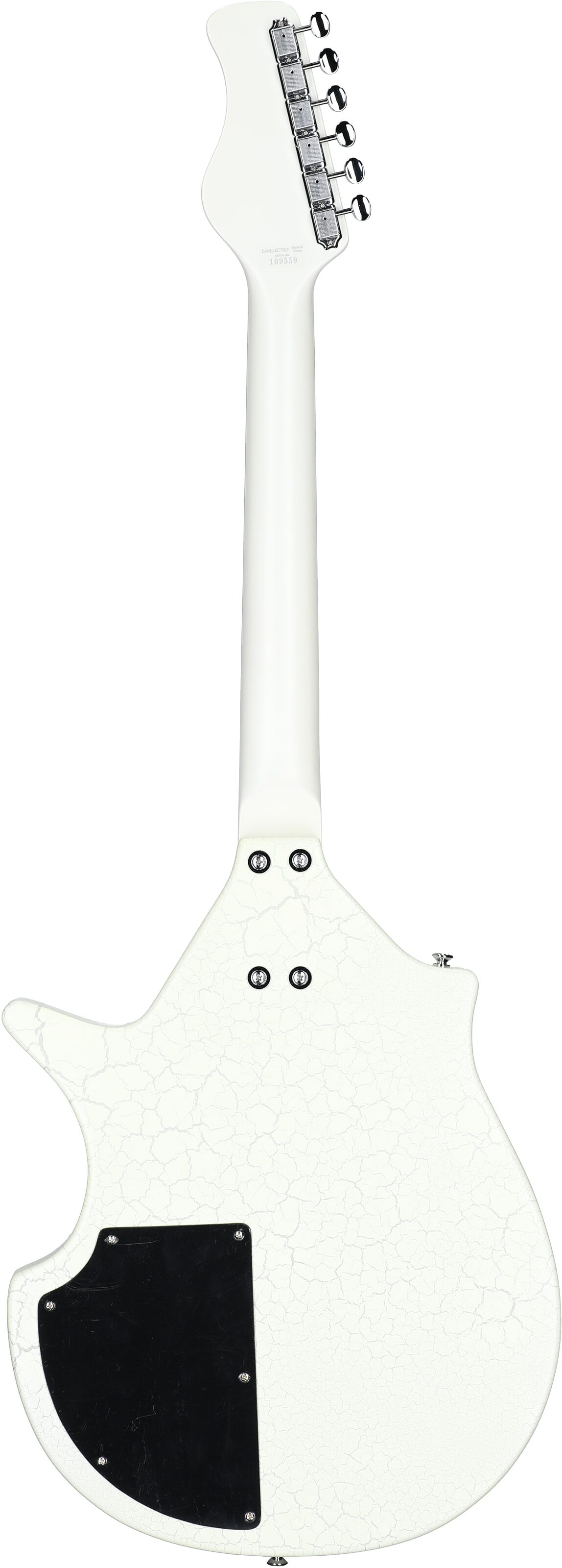 Danelectro Electric Sitar, White Crackle, Full Straight Back