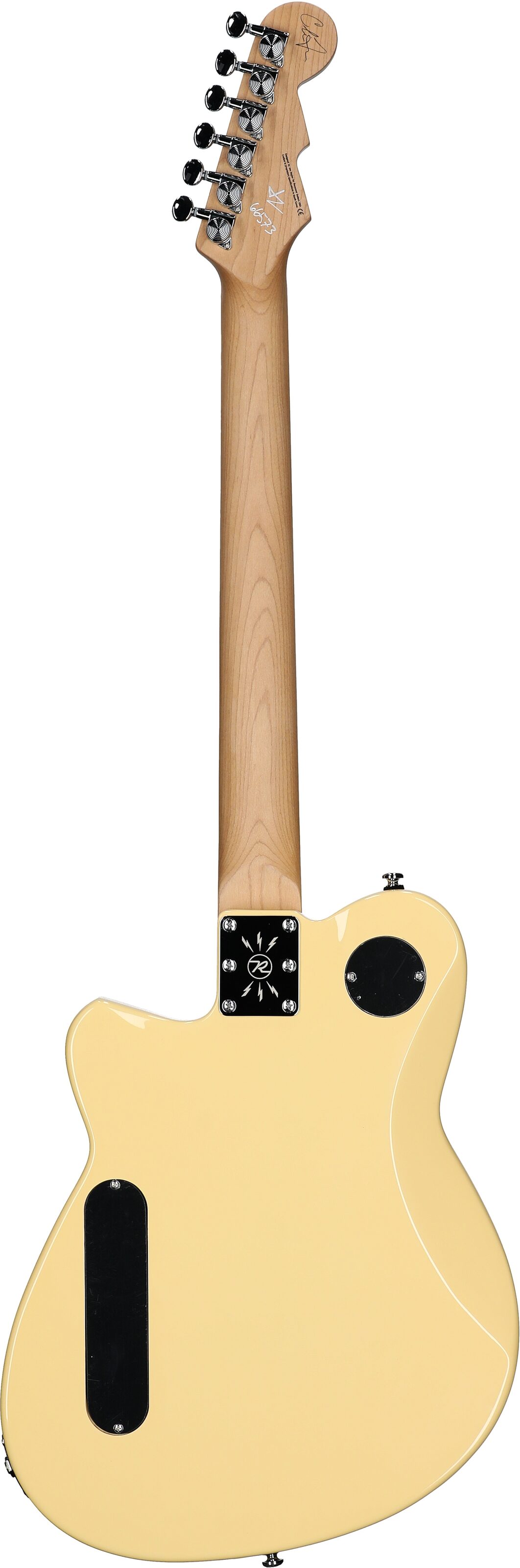 Reverend Chris Freeman Signature Electric Guitar, Powder Yellow, Full Straight Back