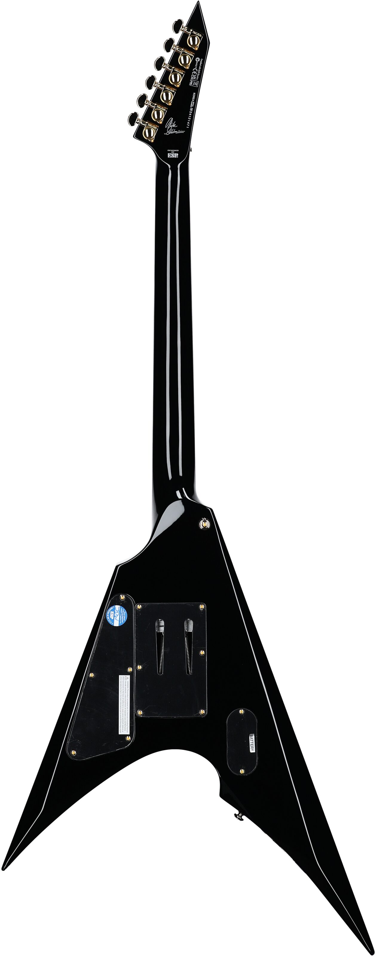 ESP LTD MSV-1 Mike Schleibaum Electric Guitar (with Case), Black, Open Box (Very Good), Full Straight Back