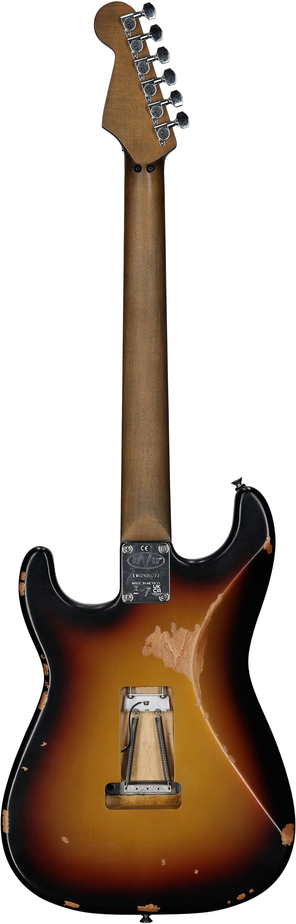 EVH Eddie Van Halen Frankenstein Relic Series Electric Guitar (with Gig Bag), Vintage Sunburst, Full Straight Back