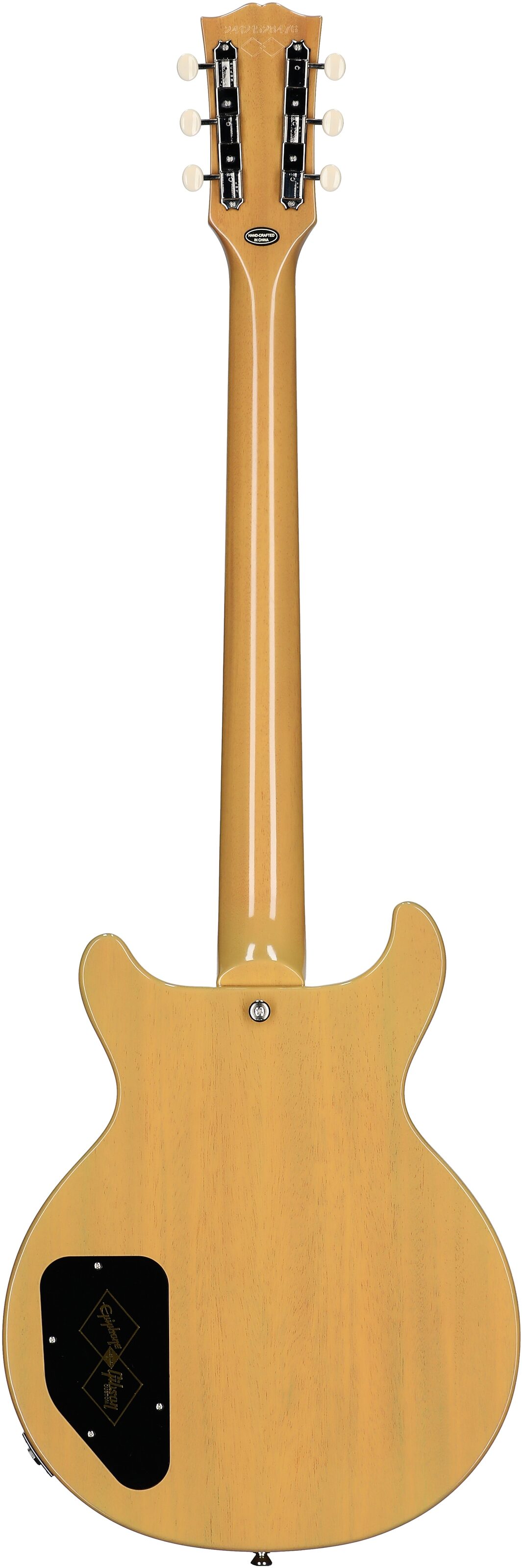 Epiphone Inspired by Gibson Custom 1960 Les Paul Special Double Cut Reissue Electric Guitar (with Case), TV Yellow, Full Straight Back
