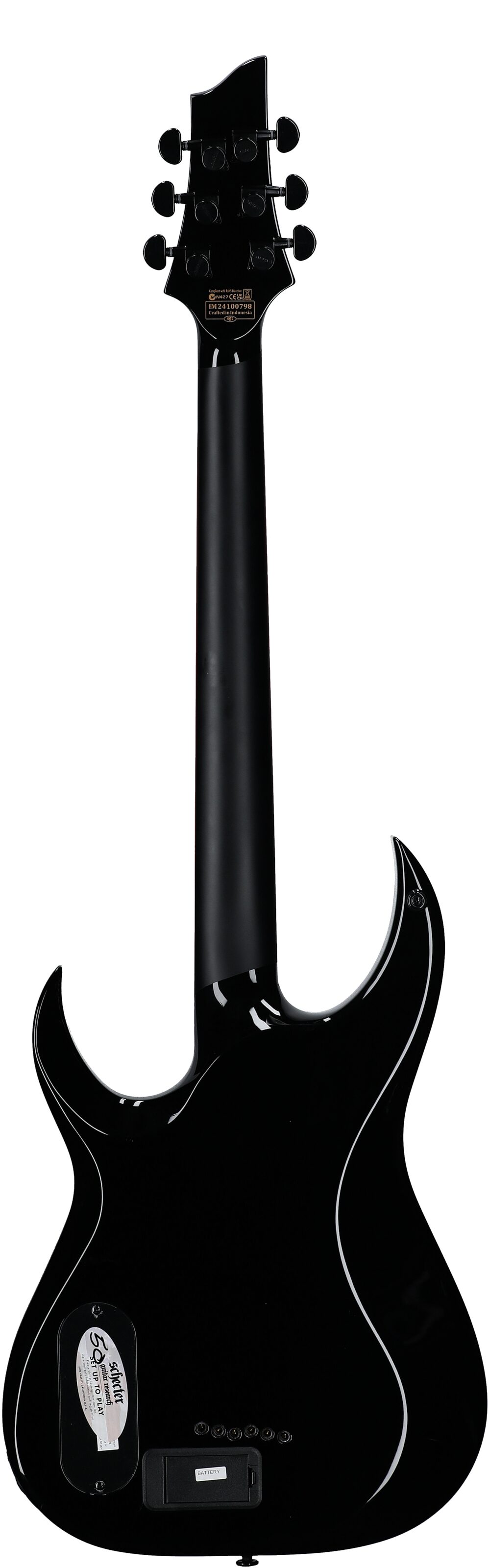 Schecter Sunset 6 Red Dawn Electric Guitar, Gloss Black, Full Straight Back