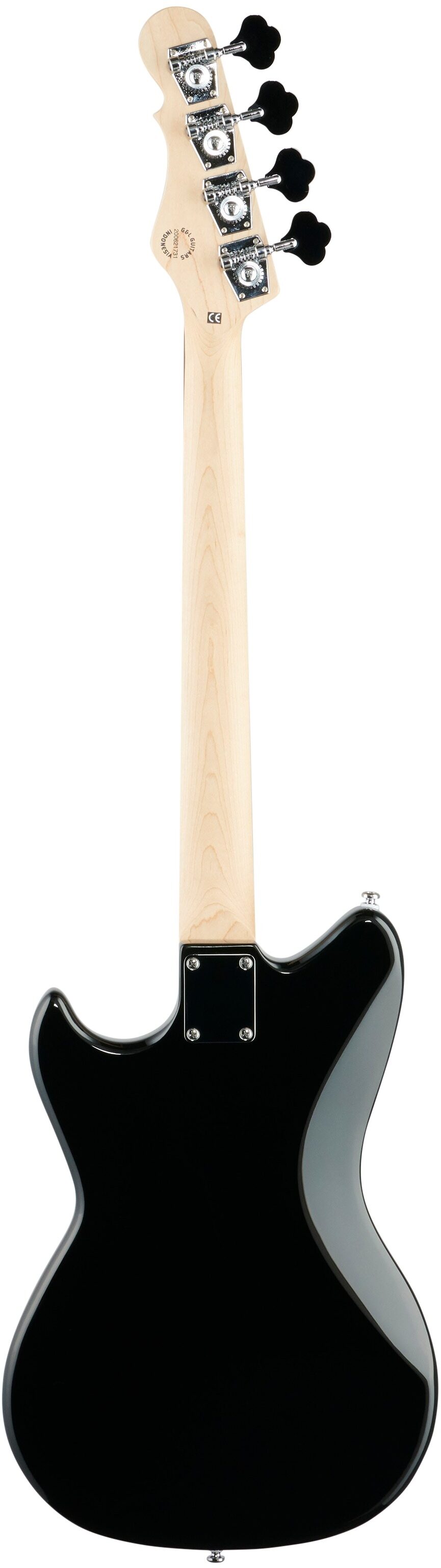 G&L Tribute Fallout Bass Guitar, Brazilian Cherry Fingerboard, Jet Black, Full Straight Back