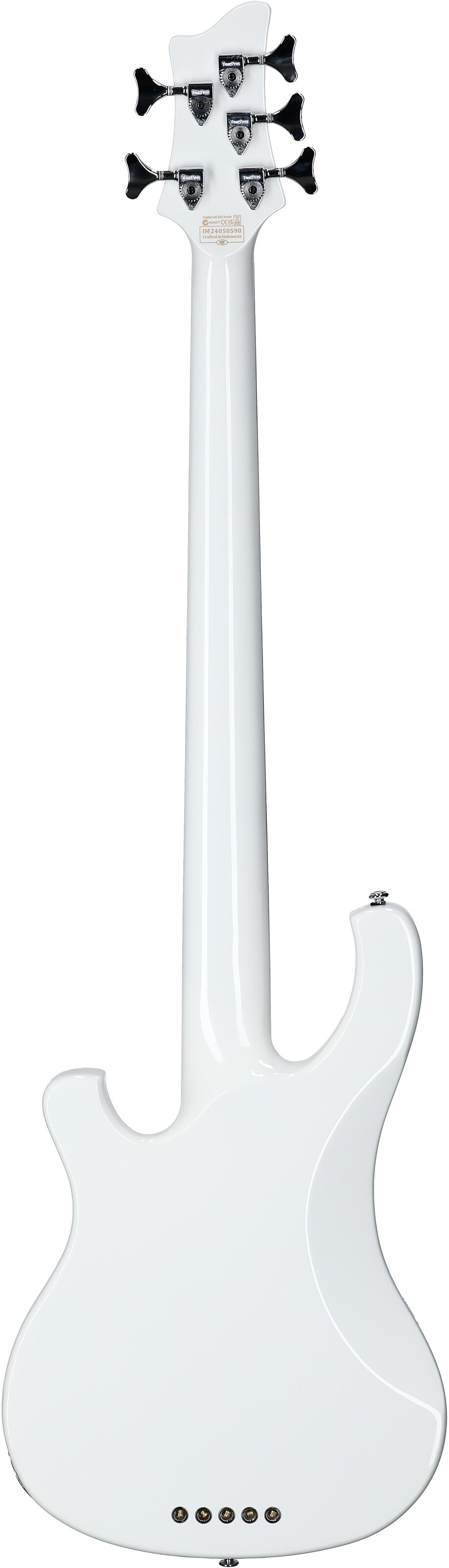 Schecter Stargazer 5 Electric Bass, Gloss White, Full Straight Back