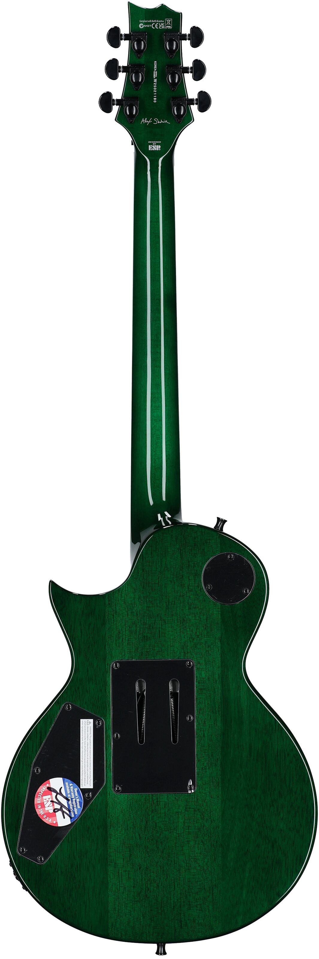 ESP LTD Alex Skolnick AS1 Electric Guitar, Lime Burst, Full Straight Back