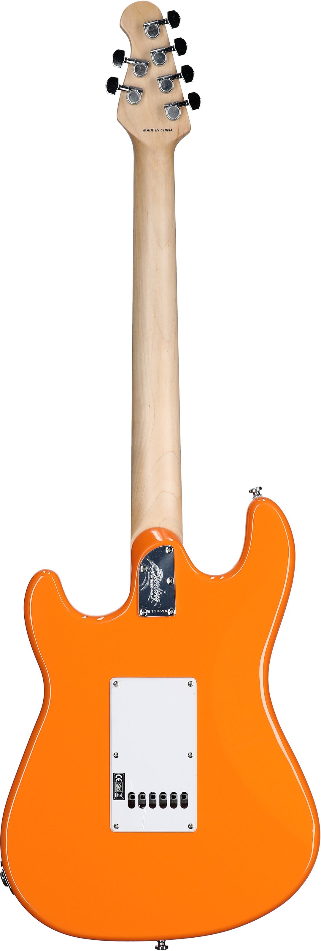 Sterling Intro Series Cutlass HSS Electric Guitar, Sunset Orange, Full Straight Back