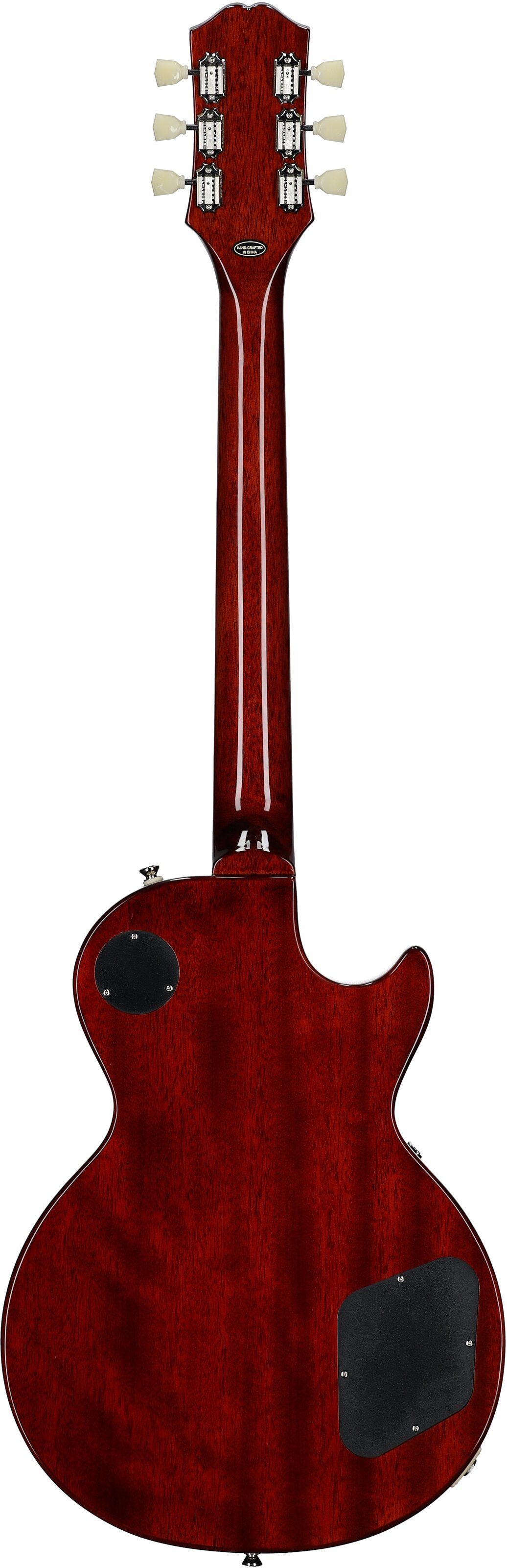 Epiphone Inspired by Gibson Les Paul Standard Electric Guitar, Left-Handed (with Gig Bag), Washed Cherry Sunburst, Full Straight Back