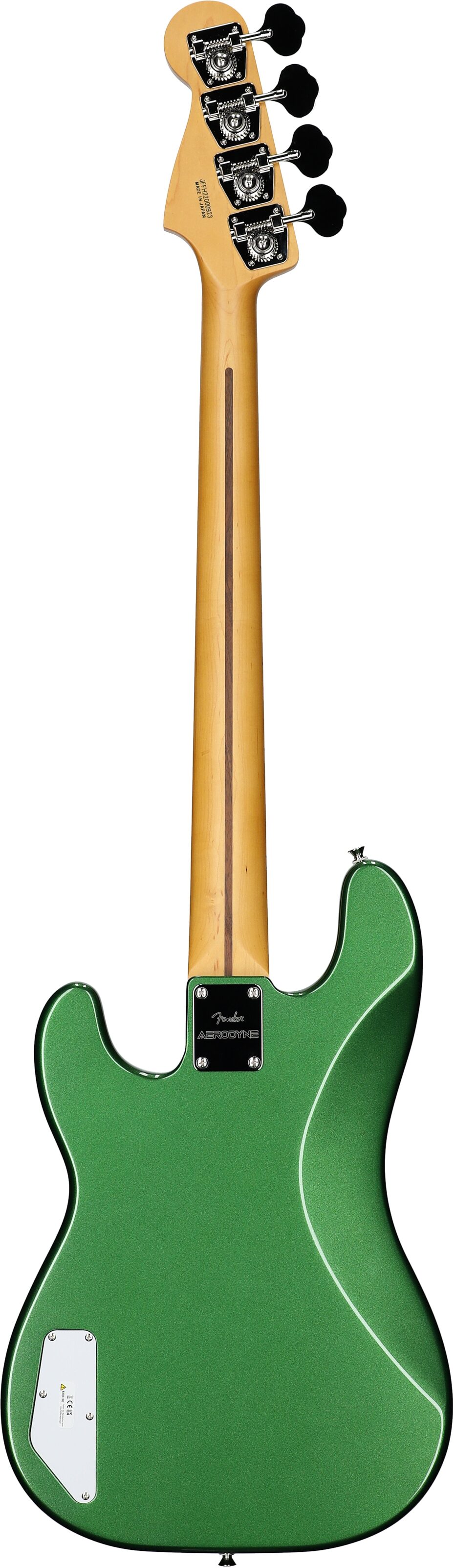 Fender Aerodyne Special Precision Electric Bass, Maple Fingerboard (with Gig Bag), Speed Green, Full Straight Back