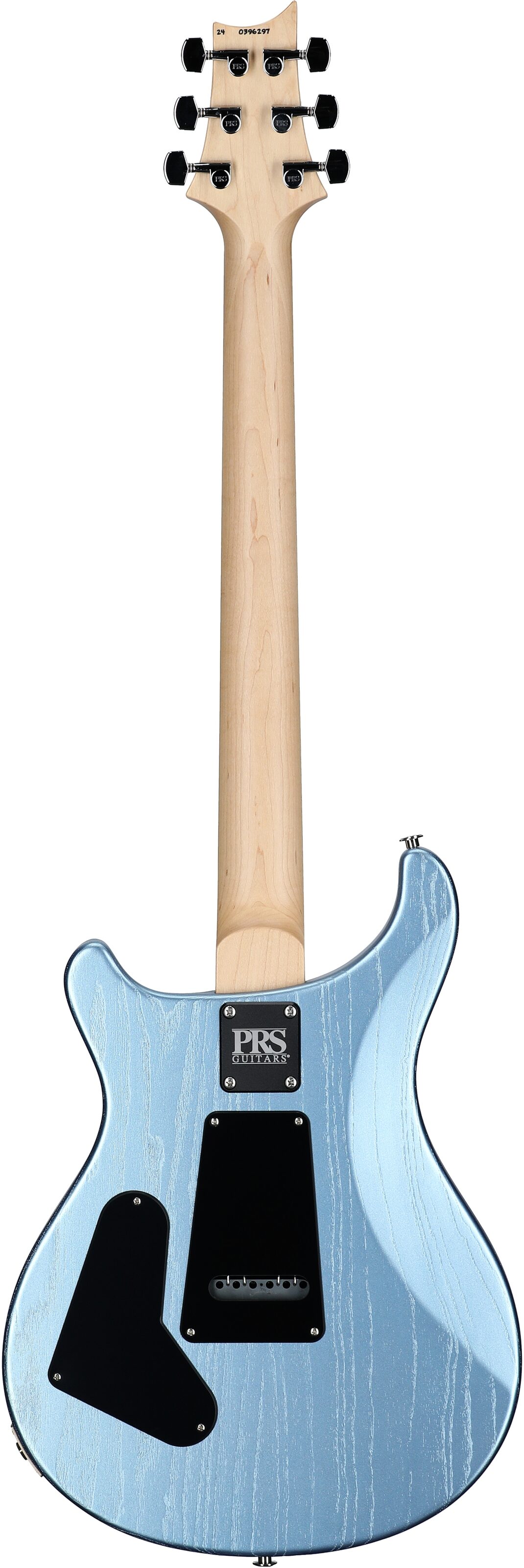 PRS Paul Reed Smith CE 24-08 Swamp Ash Electric Guitar (with Gig Bag), Swamp Ash Satin Frost Blue Metallic, Full Straight Back