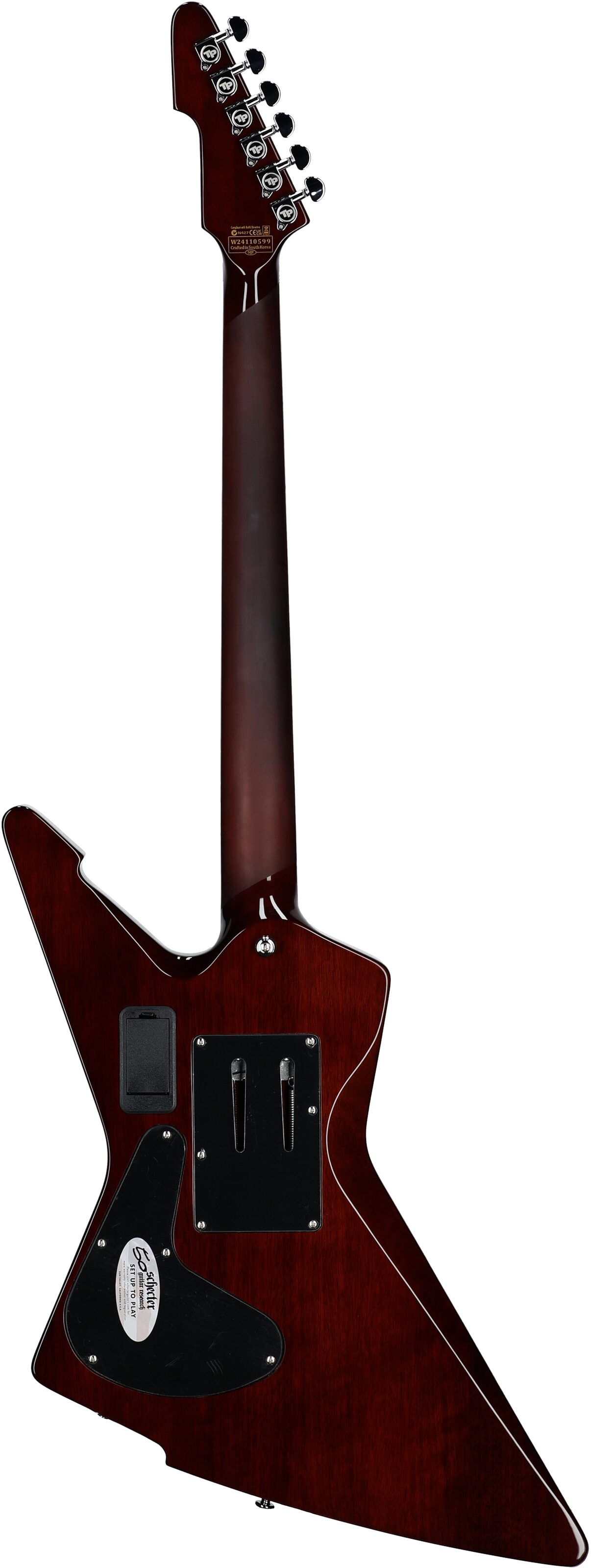 Schecter E-1 FR-S Electro-Resin Electric Guitar, Gloss Natural, Full Straight Back