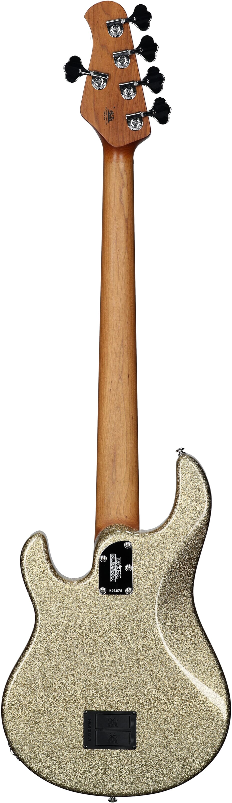 Ernie Ball Music Man StingRay 5 Special Electric Bass, 5-String (with Case), Genius Gold, Full Straight Back