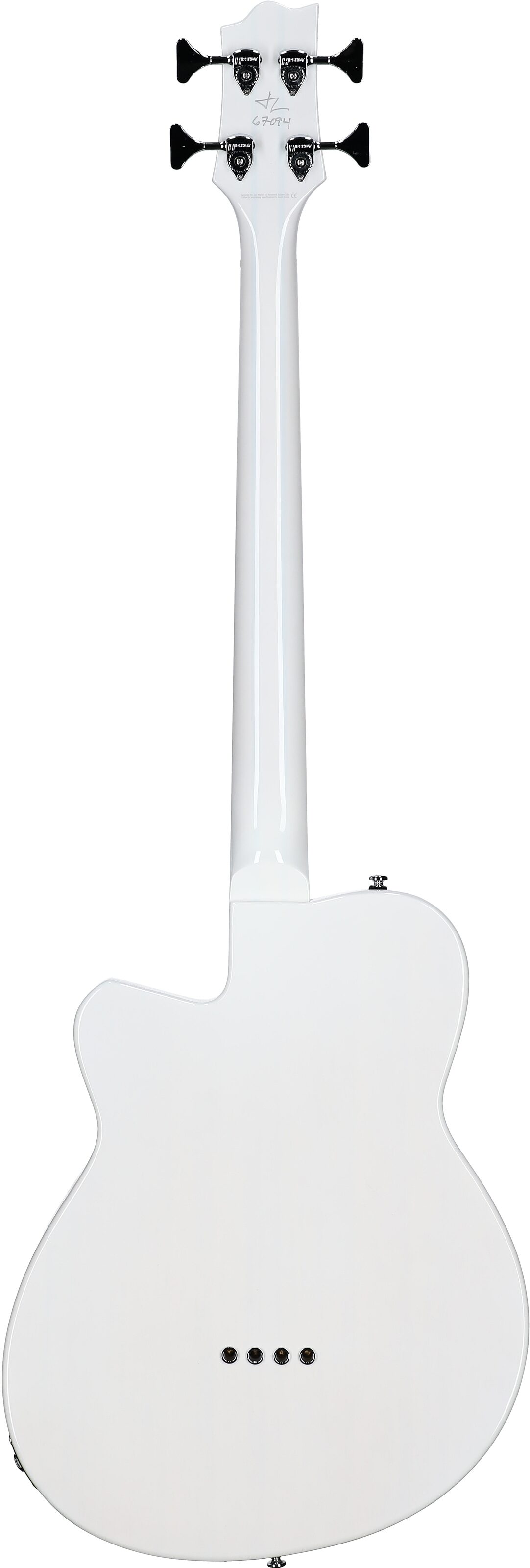 Reverend Dub King Electric Bass, Transparent White, Full Straight Back