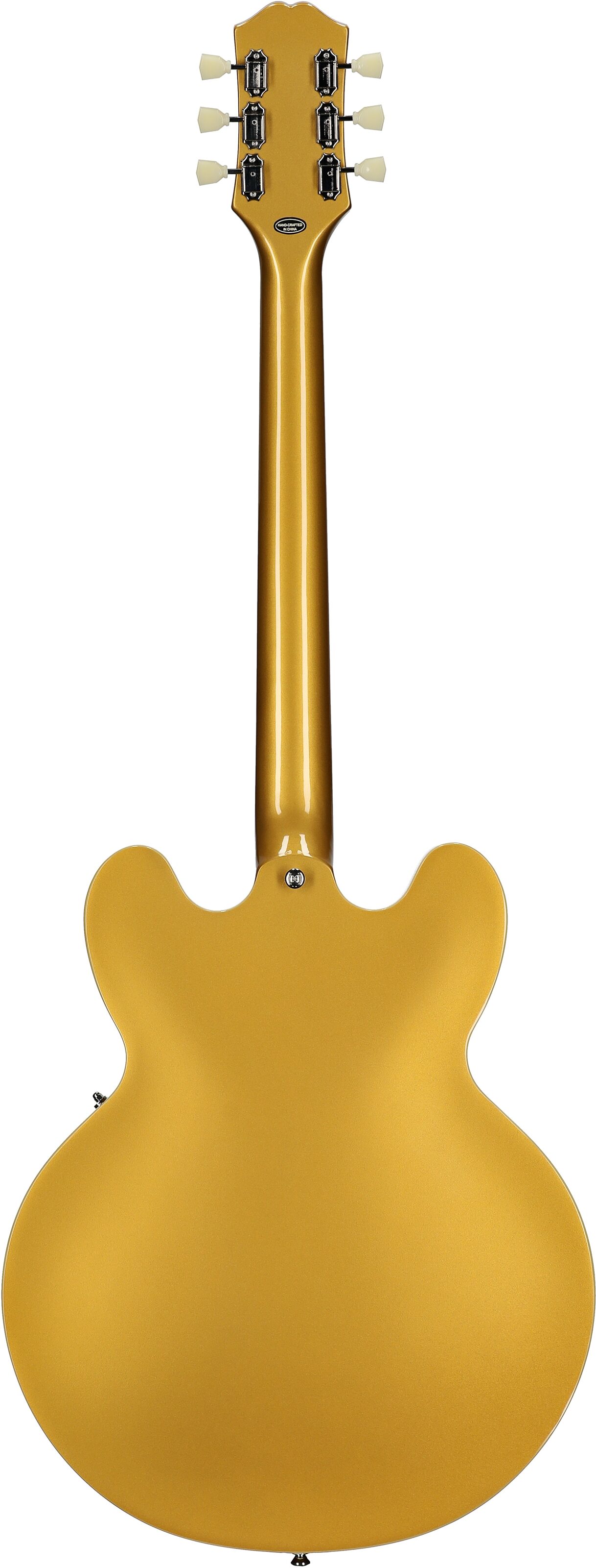 Epiphone ES-335 Traditional Pro Electric Guitar, Metallic Gold, Full Straight Back