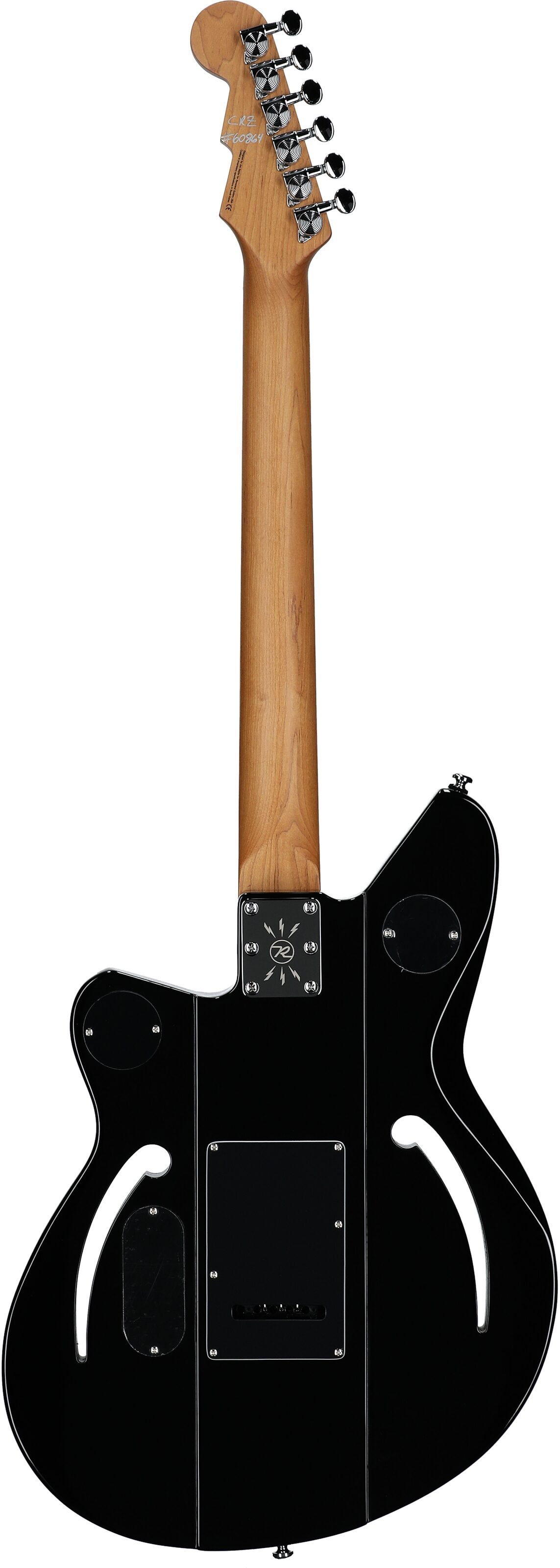 Reverend Airsonic W Electric Guitar, Midnight Black, Full Straight Back