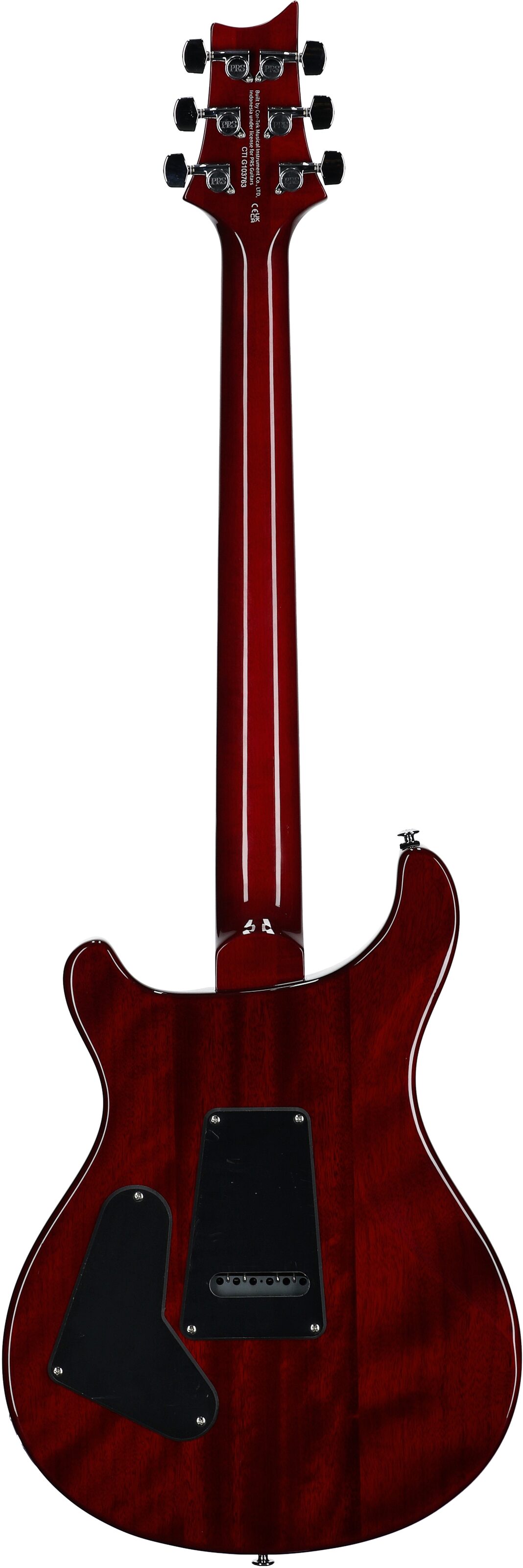 PRS Paul Reed Smith SE Custom 24 Electric Guitar (with Gig Bag), Exclusive Black Cherry, Full Straight Back