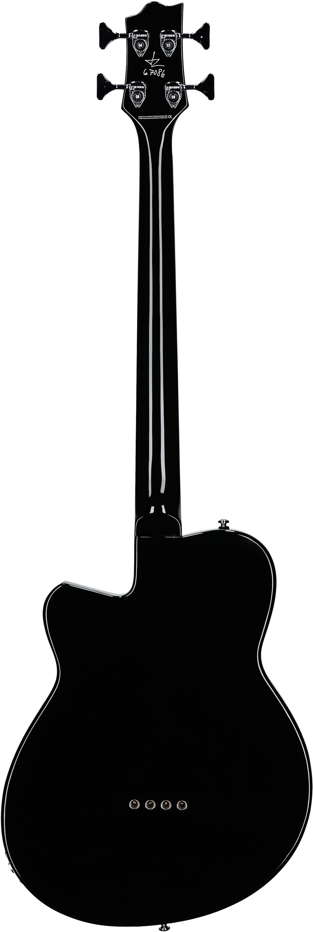 Reverend Dub King Electric Bass, Midnight Black, Full Straight Back