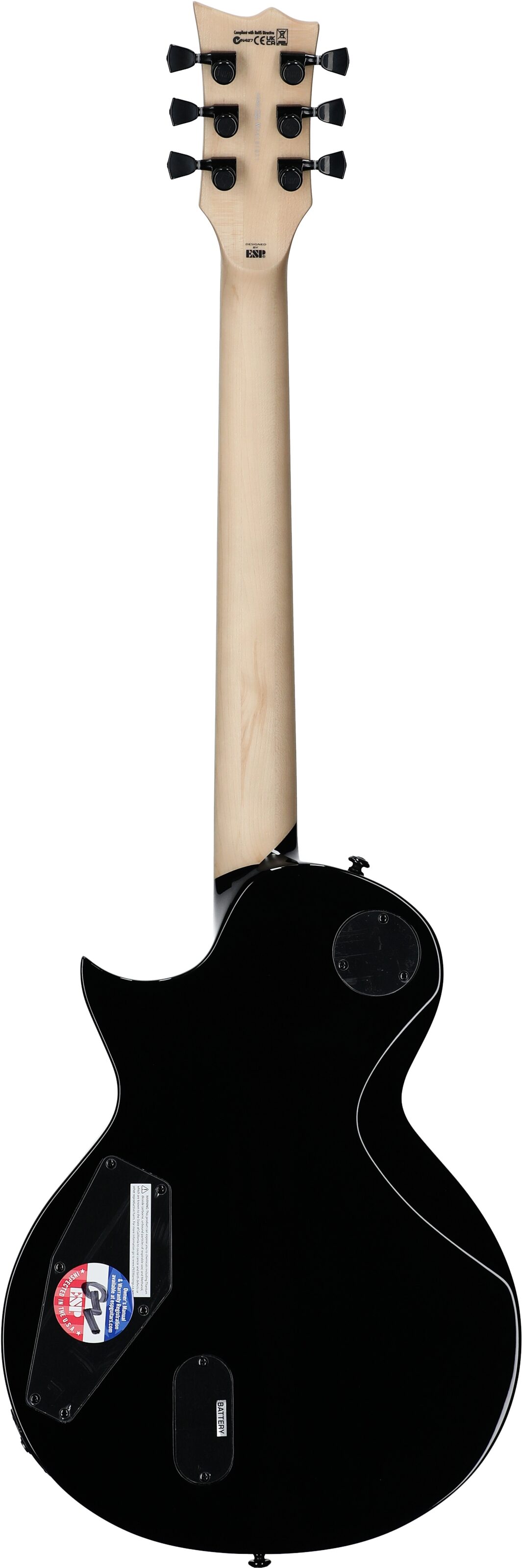 ESP LTD Will Adler Warbird Electric Guitar, Black and Gold, Full Straight Back