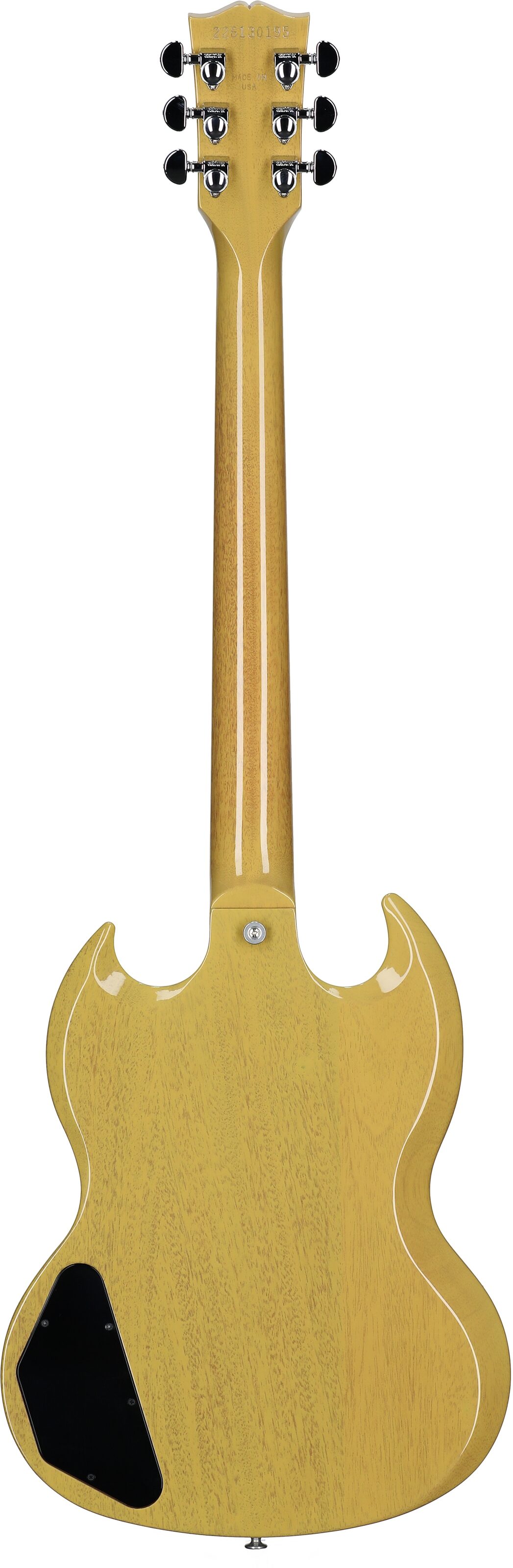 Gibson SG Standard Custom Color Electric Guitar (with Soft Case), TV Yellow, Full Straight Back