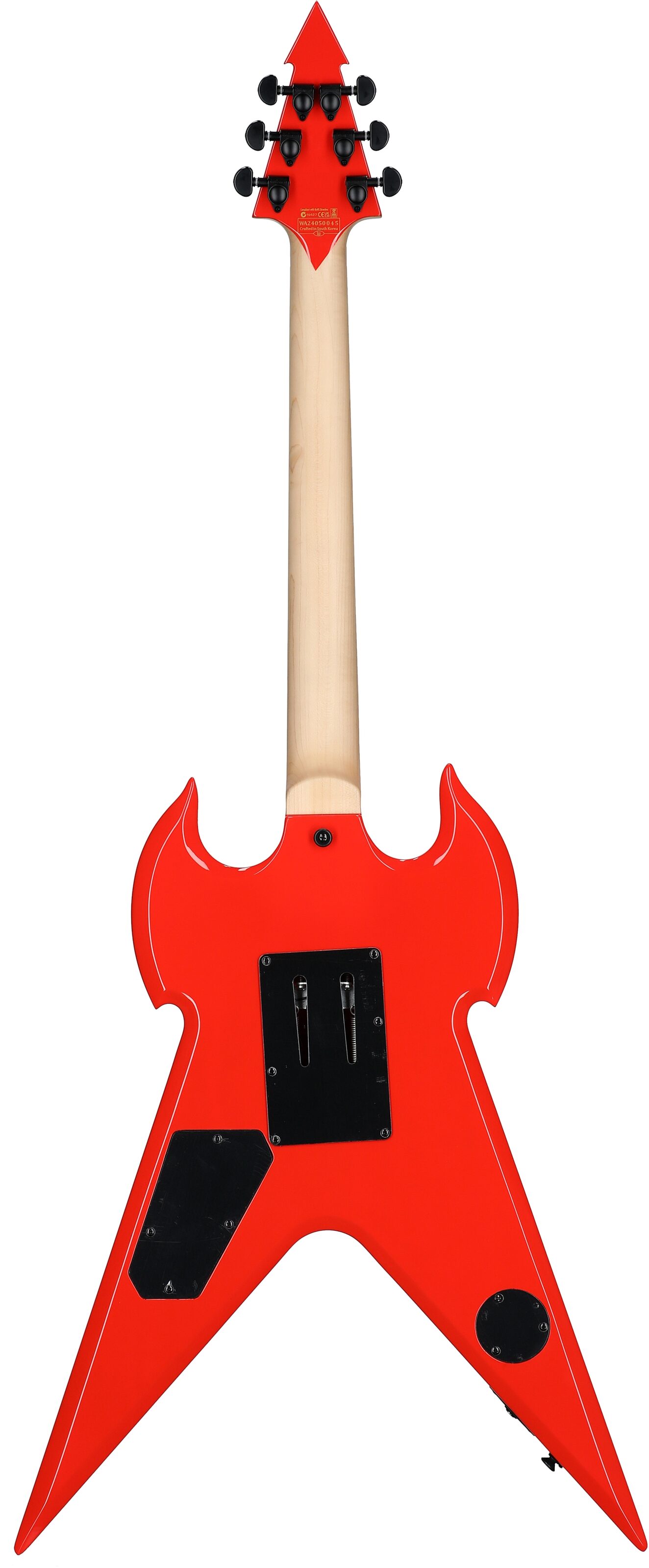 Wylde Audio Warhammer FR Electric Guitar, Norse Dragon Pinstripe Red, Open Box (Good), Full Straight Back